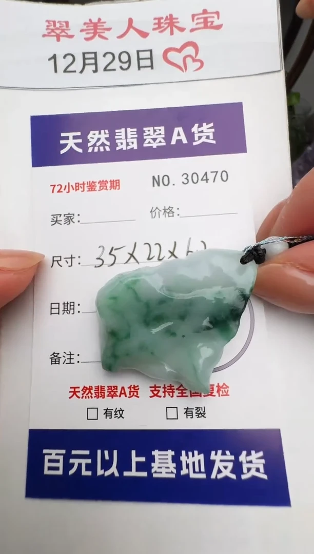 颈饰未镶嵌翡翠原石30470