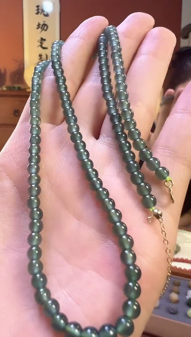 项链未镶嵌翡翠蓝水翡翠