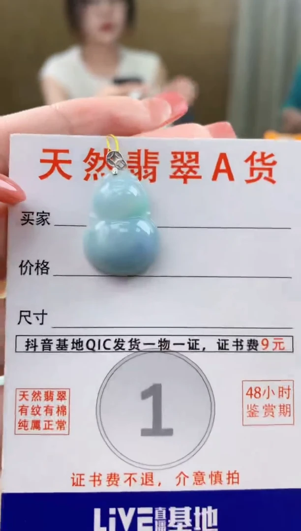 颈饰18K金镶嵌翡翠天然A货翡翠挂件