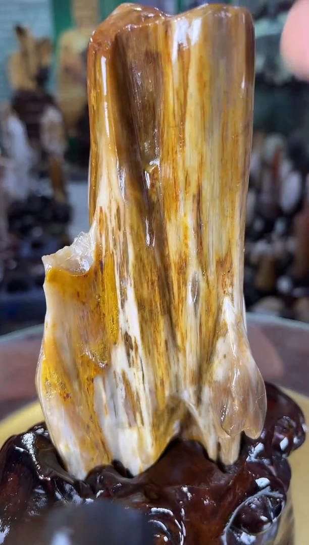 缅甸天然树化玉摆件