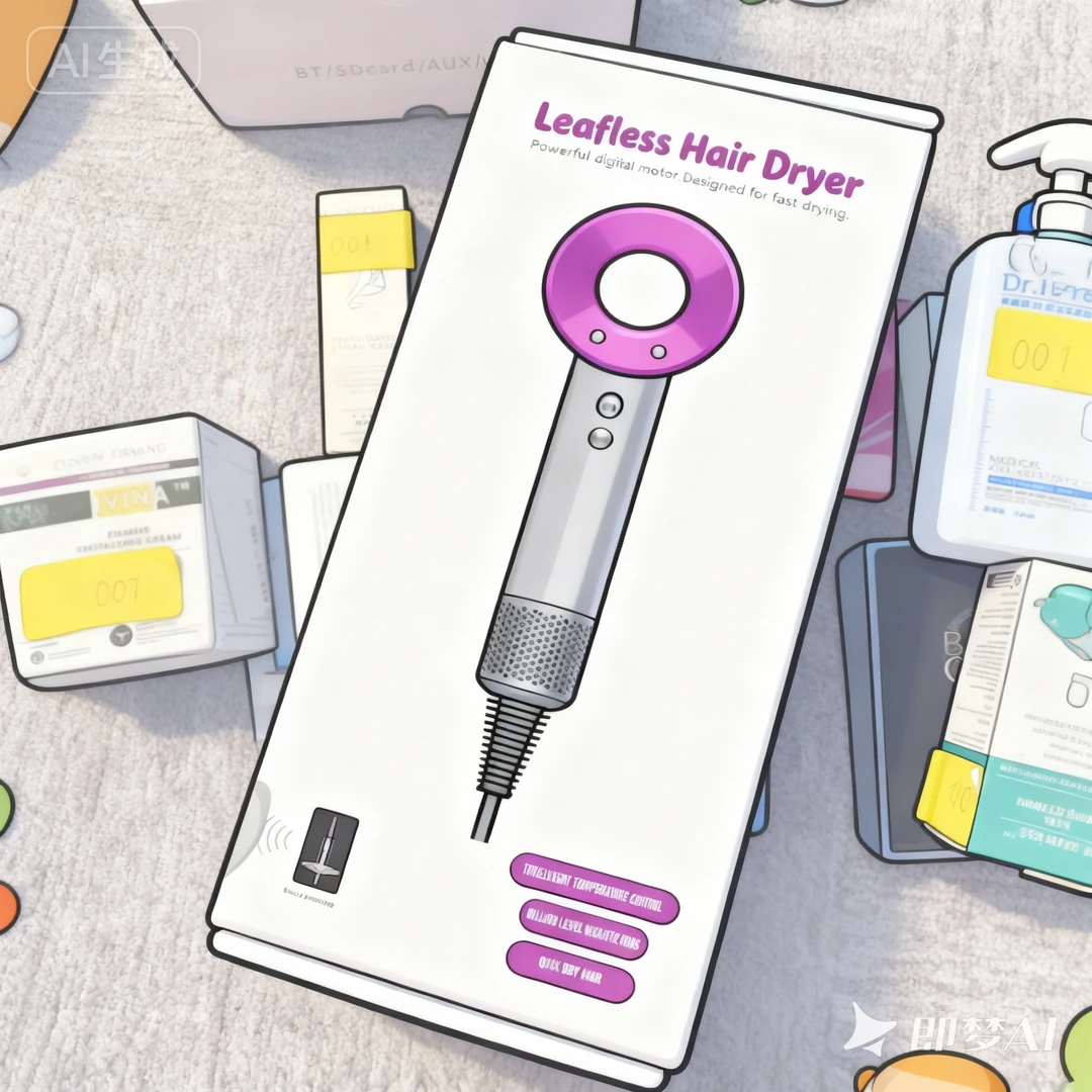 吹风机非包装盒，全新玫红色