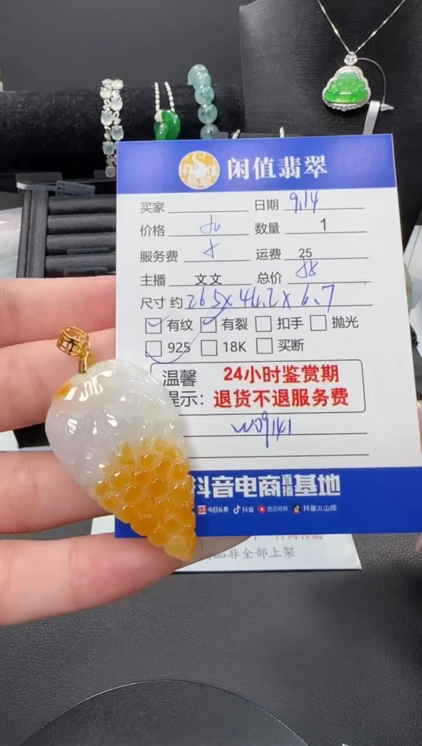 颈饰银S925镶嵌翡翠翡翠吊坠
