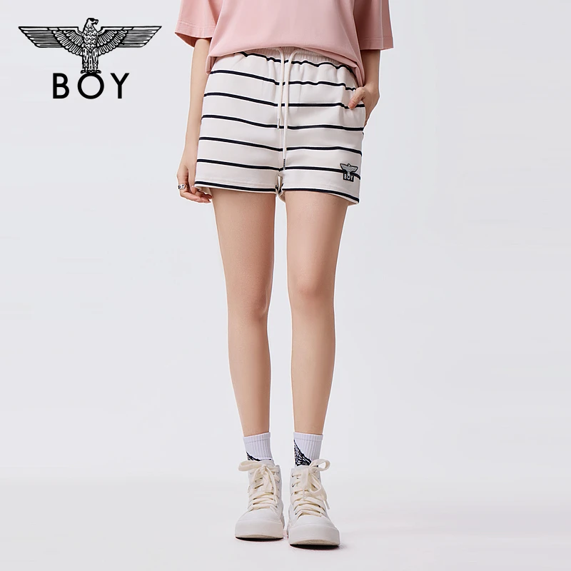 BOYLONDON25新品条纹针织短裤时尚舒适潮流W13009