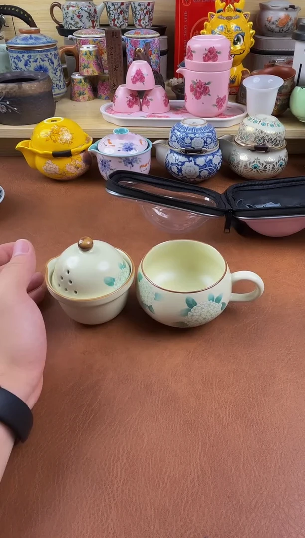 陶瓷茶具摆件旅行套组