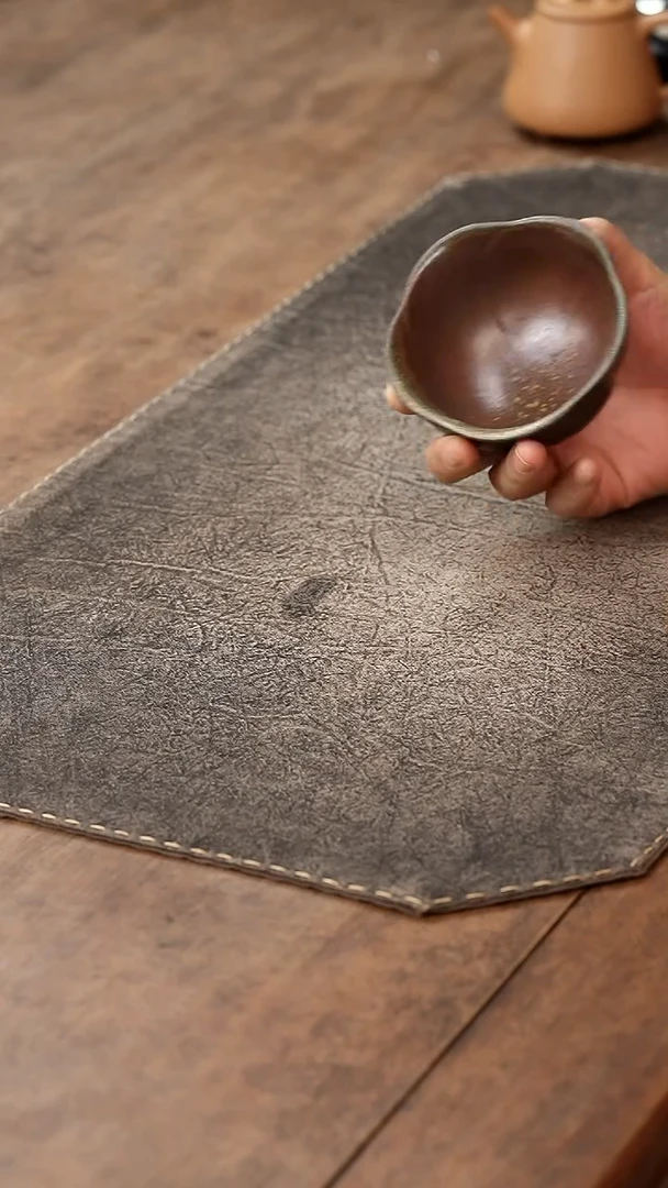 紫砂茶宠柴烧花瓣杯