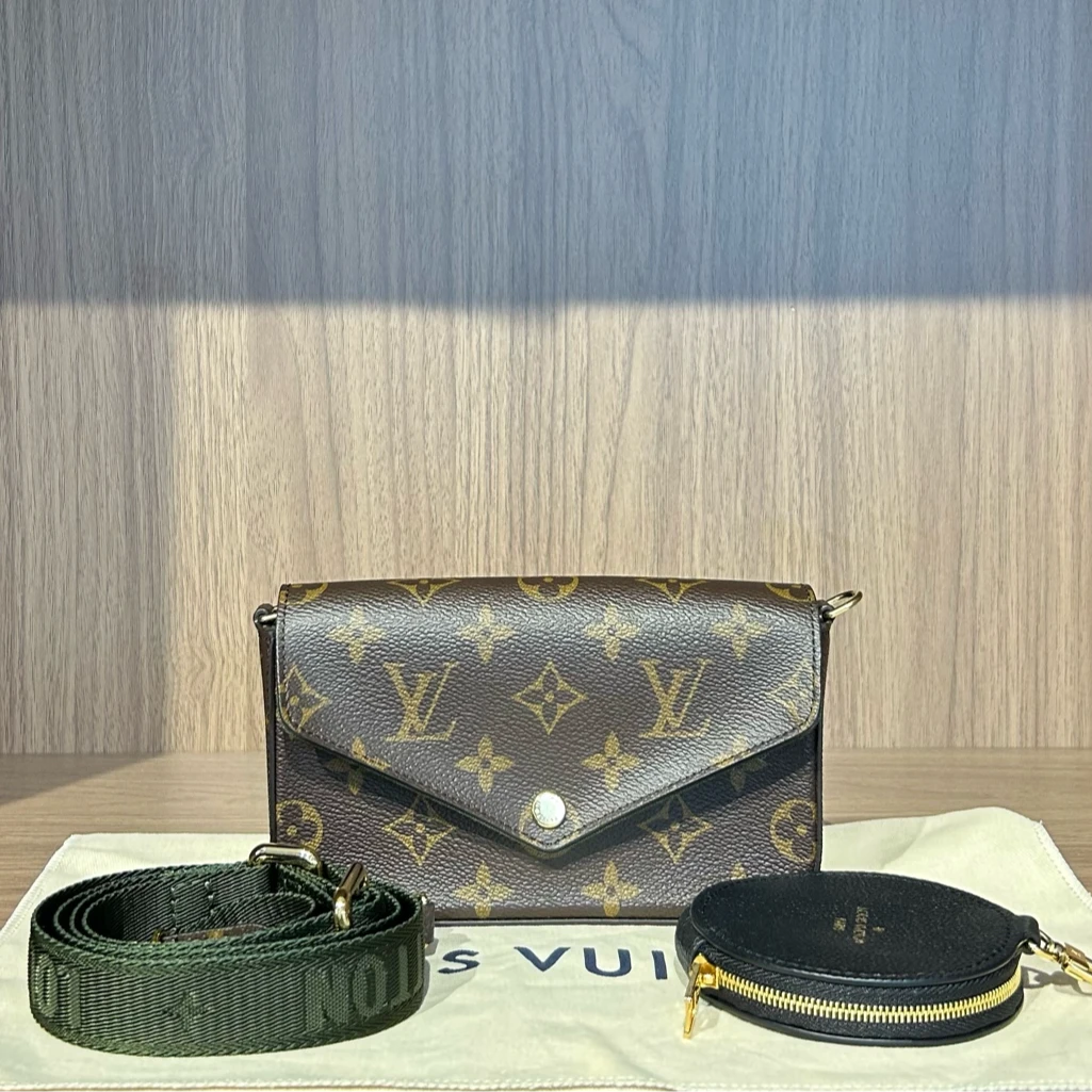 99新 LouisVuitton/路易威登 老花麻将包三合一 肩背包芯片款