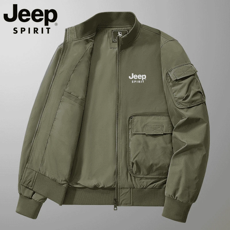 Jeep spirit吉普秋季男士美式工装外套夹克棉服夹克立领上衣男