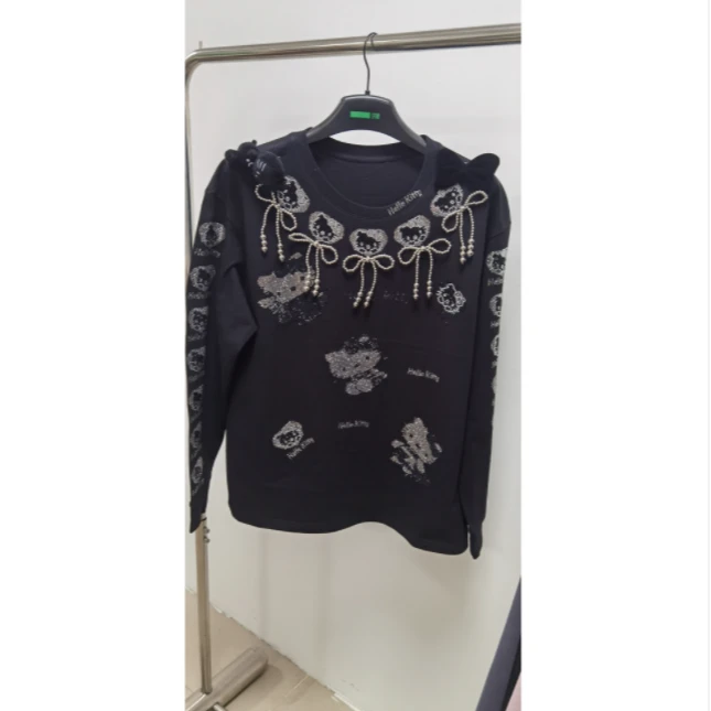 RIRV时髦-DIY系列 暗杠KT长袖T恤