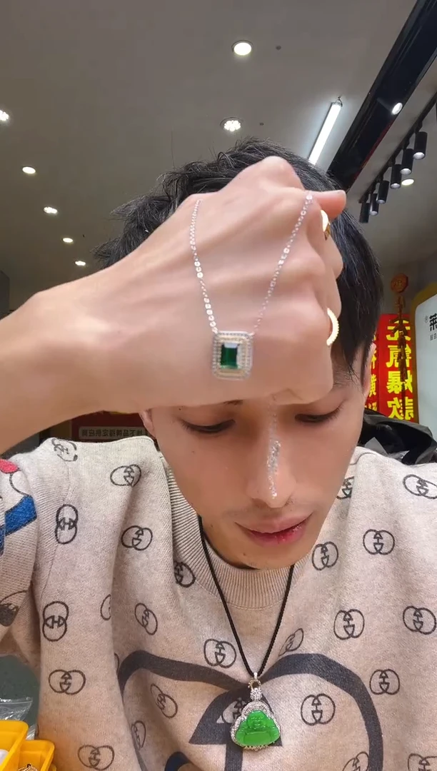 【闪购商品】祖母绿项链银S925镶嵌【SG】0203003 培育
