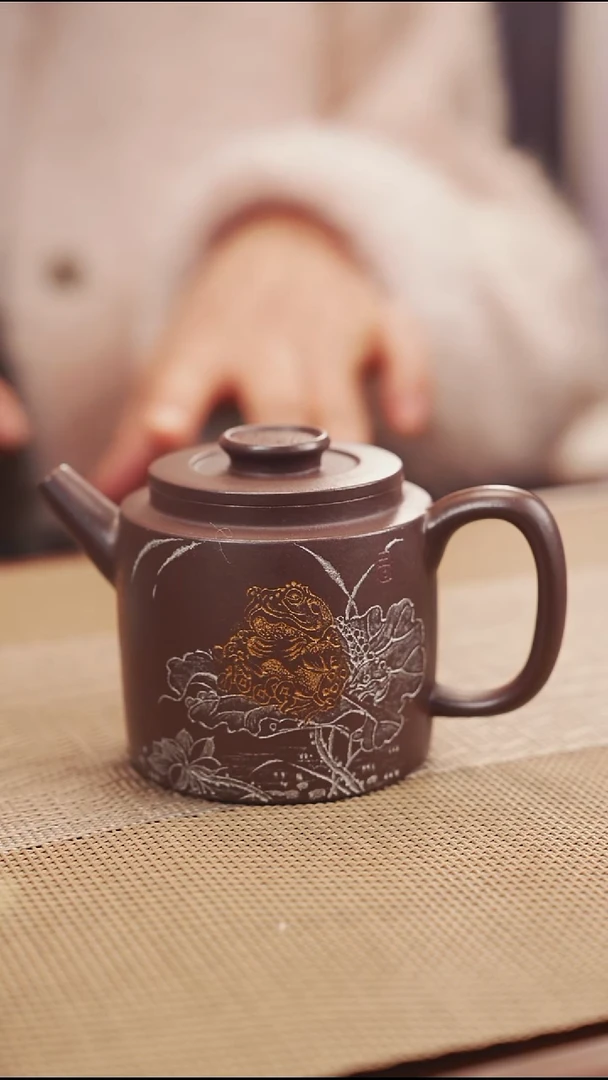原矿天青紫泥招财紫砂壶32