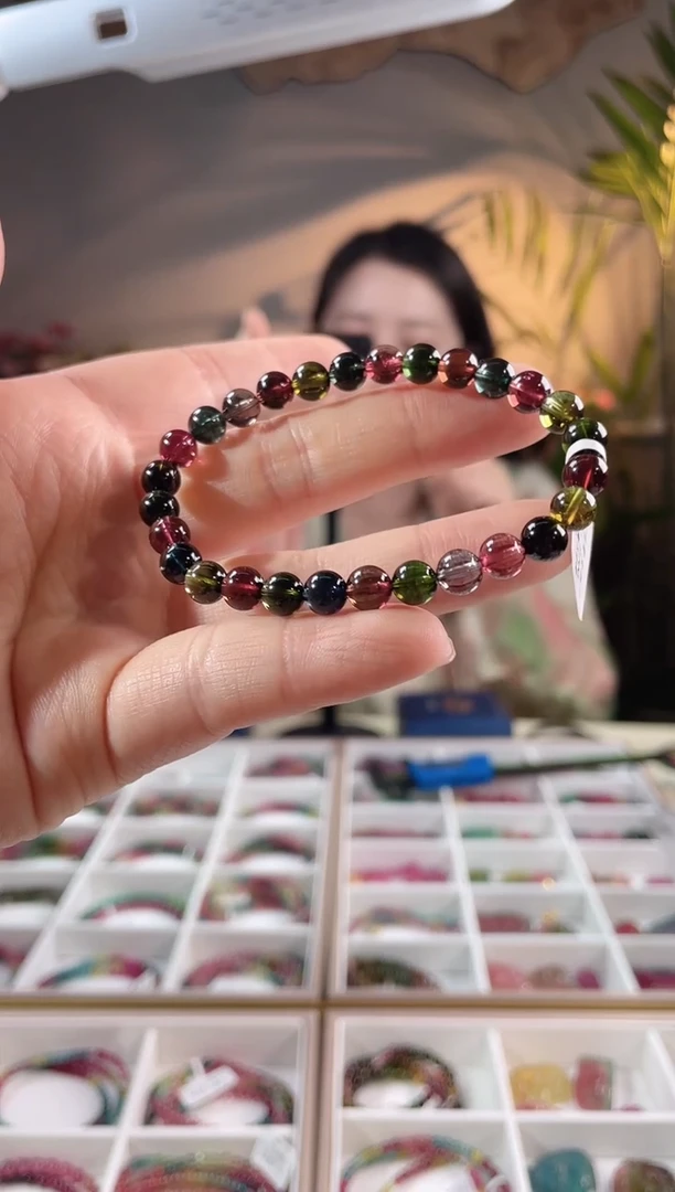 【闪购商品】碧玺手链未镶嵌单圈手链6.5+