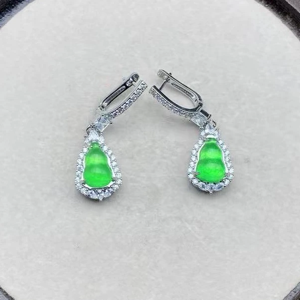 A164 冰绿葫芦耳夹 (多样性发一件)