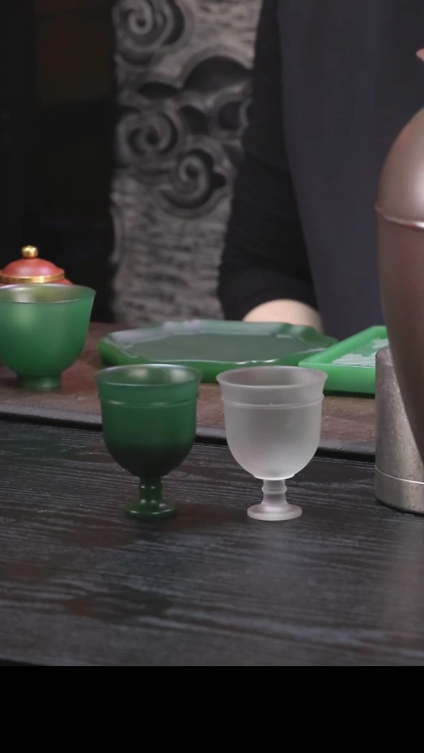 【闪购商品】【梁明毓】琉璃 唐高足杯一对