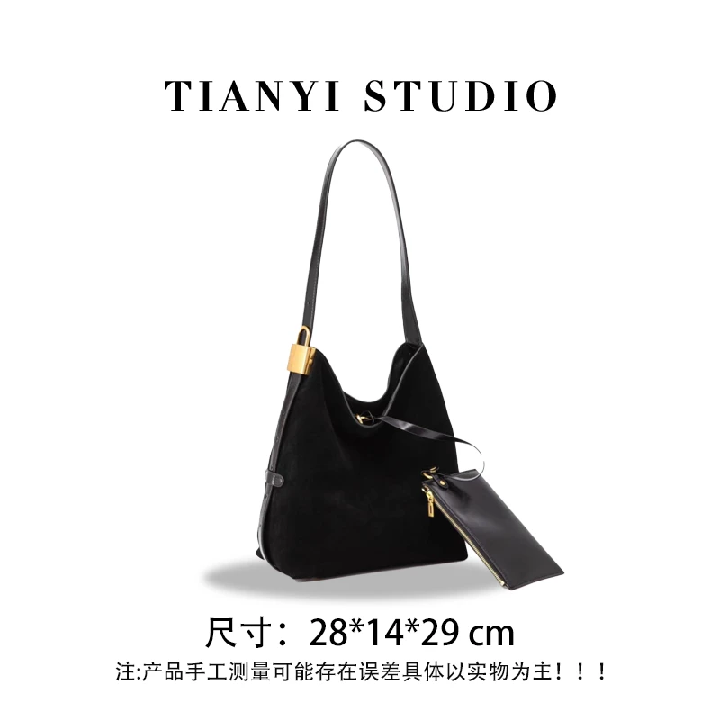 【天一甄选】XKY-2837-黑色 轻奢高级韩版单肩潮流时尚简约女包