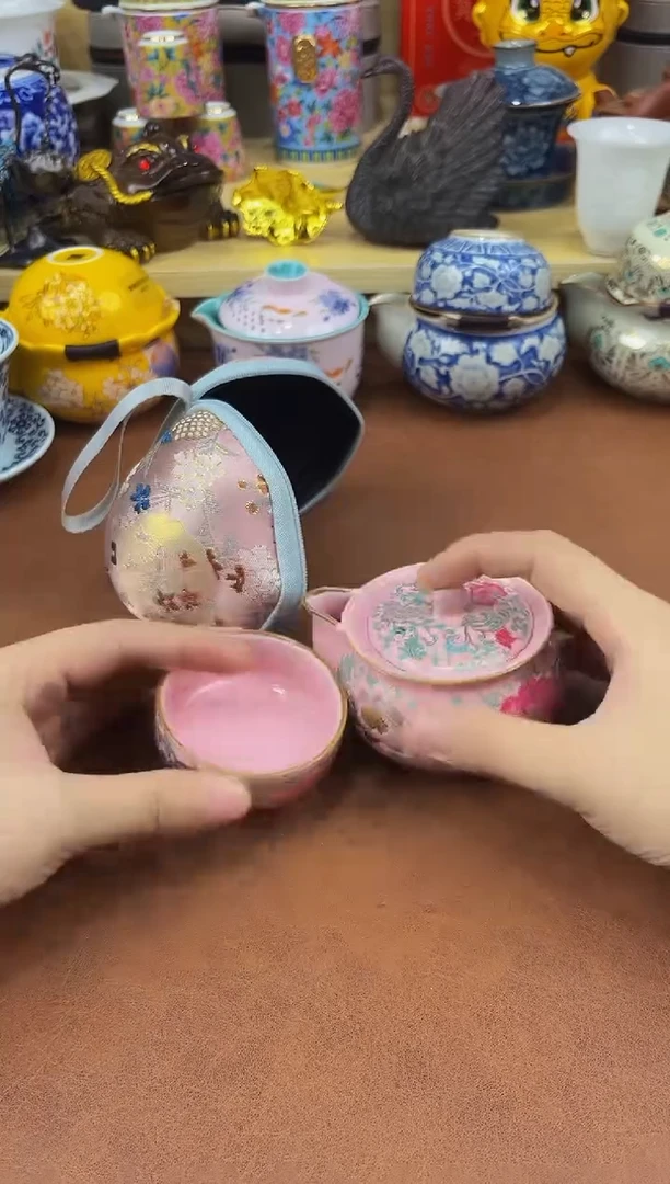 陶瓷茶具摆件旅行套组
