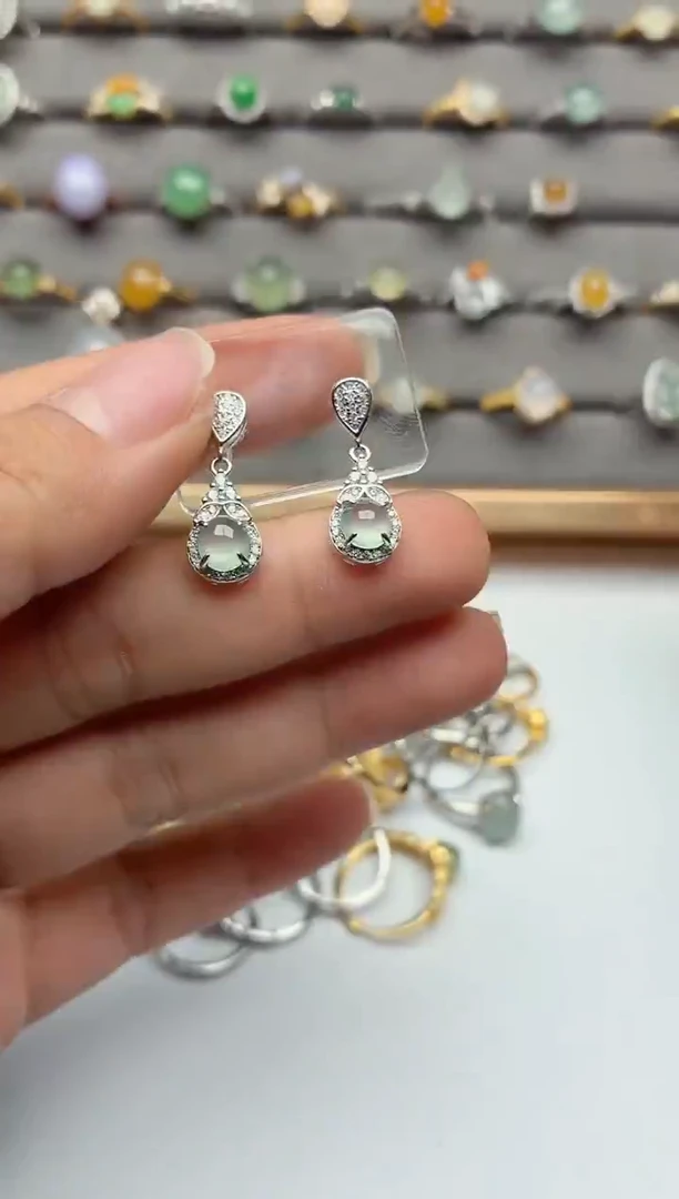 银S925镶嵌戒指翡翠.