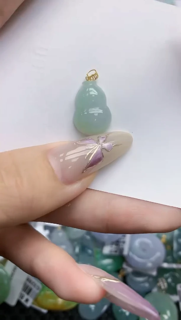 翡翠挂件18K金镶嵌1   天然翡翠A货