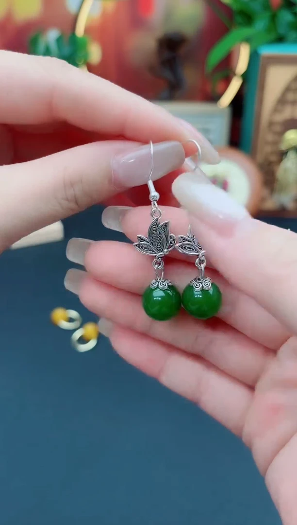 玛瑙/玉髓耳饰银S925镶嵌429