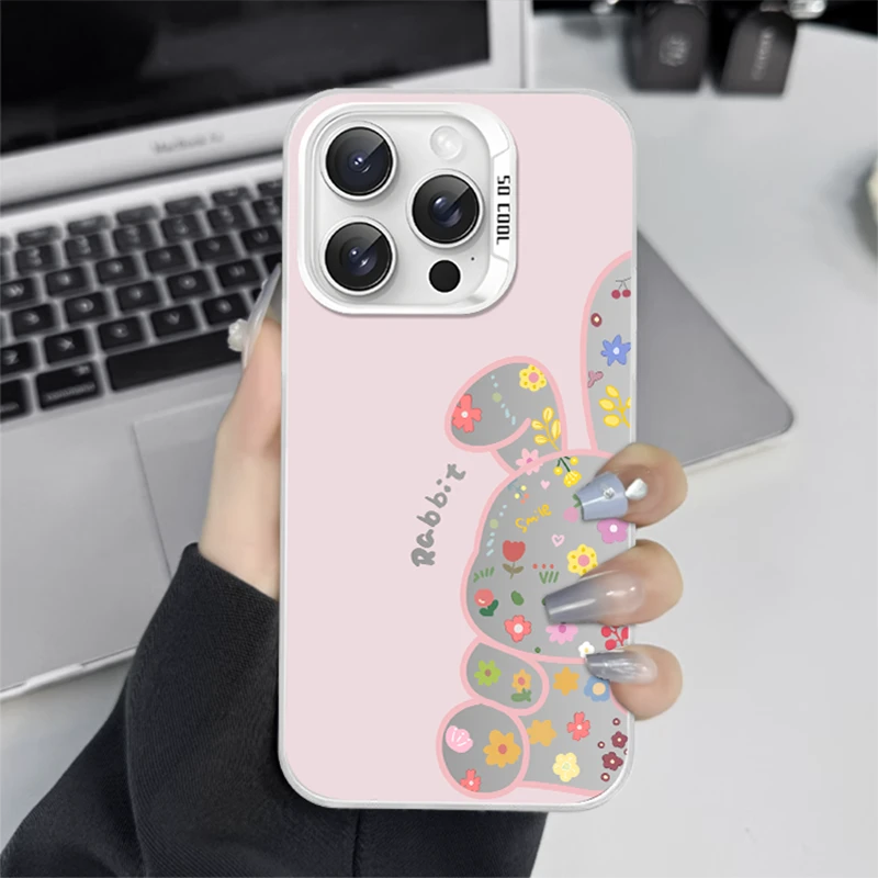 折耳小兔 彩银手机壳适用于华为小米苹果手机11/12/13/14/15/16