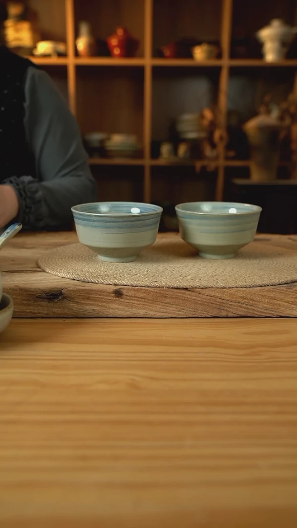 青云系列的5英寸高脚直筒碗2个