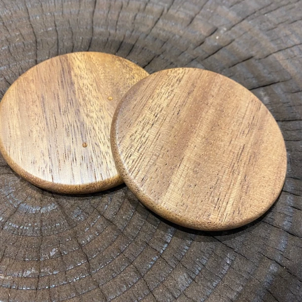 拍一得3个茶杯垫 直径8.5厚0.8南美胡桃木实木整切手工防烫壶垫