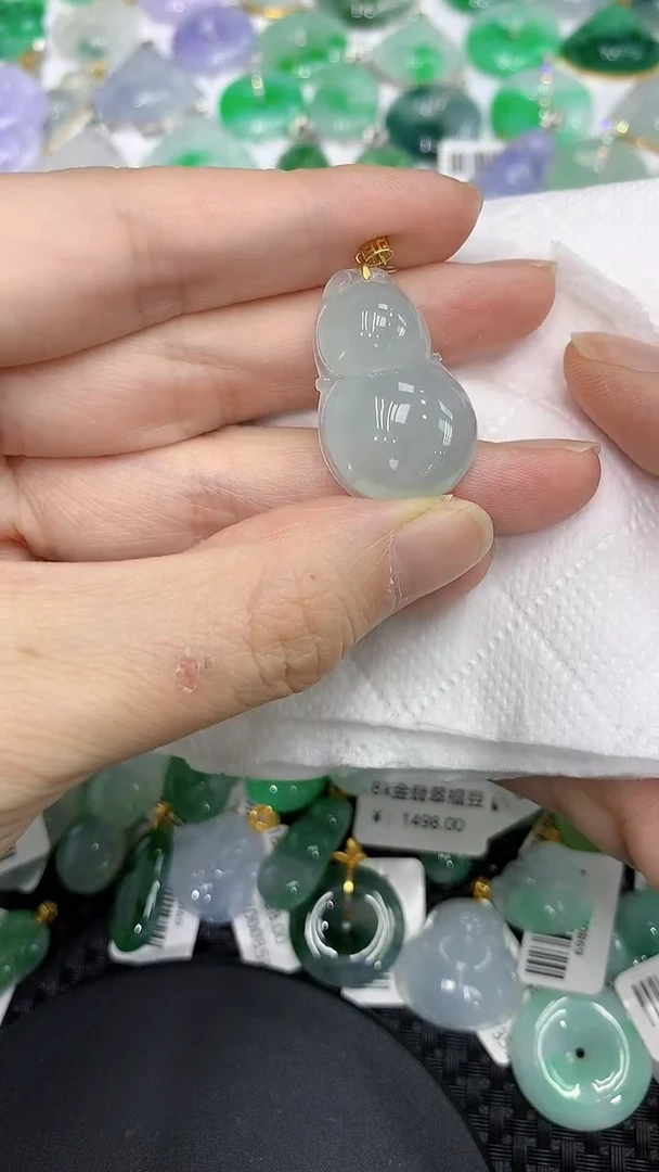 颈饰18K金镶嵌翡翠a货支持复检百元以上9元证书费自理