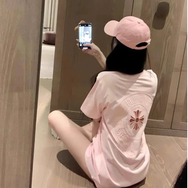 FULLOCEANY6潮牌梵文珠片十字架轻奢男女同款T恤衫宽松1885SS