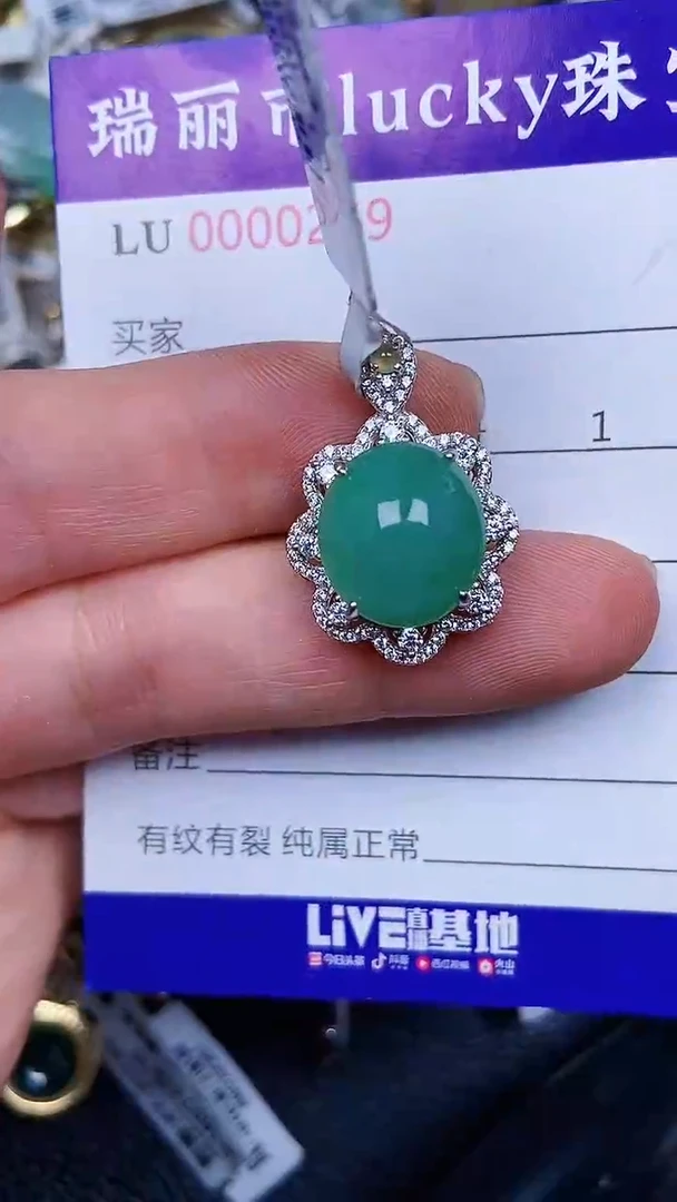 颈饰银S925镶嵌翡翠219