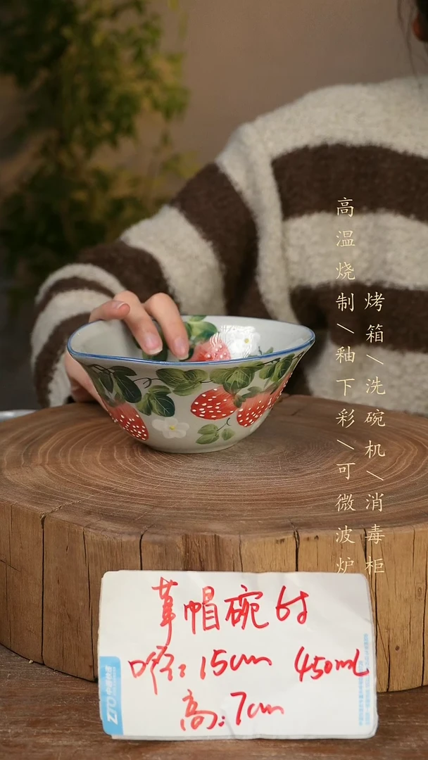 碗瓷景德镇手工手绘高温瓷釉下彩