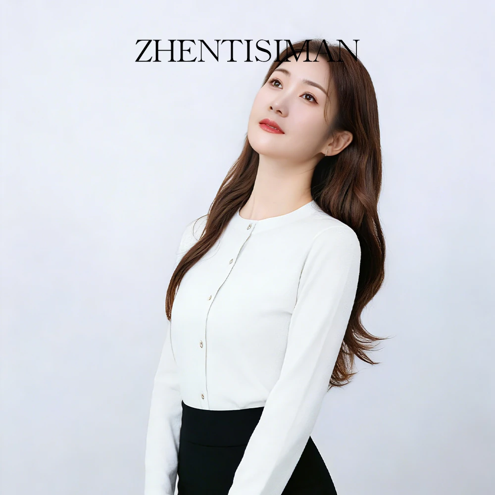 ZHENTISIMAN水晶纱【含羊毛】套头圆领开衫CA5017/CA5018
