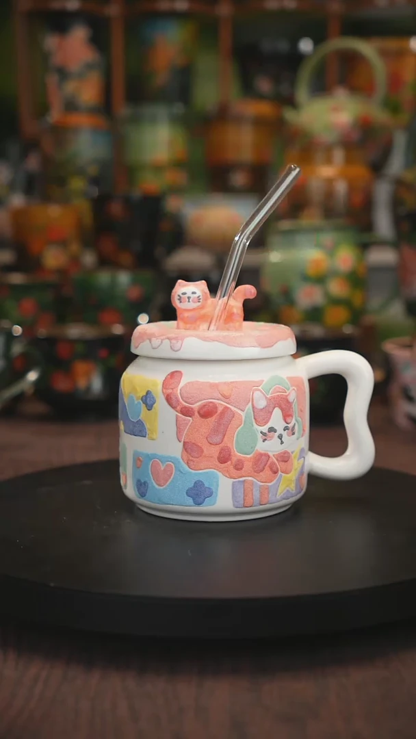 杯子手绘釉下彩