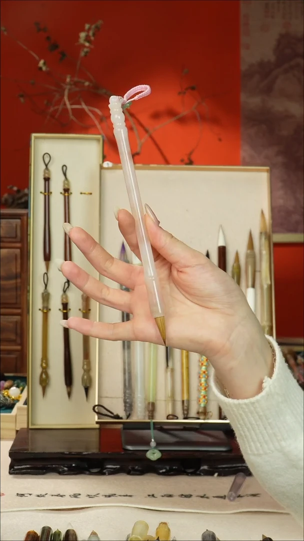 155号闪孤品高货毛笔链接 清水试笔 蘸墨不退