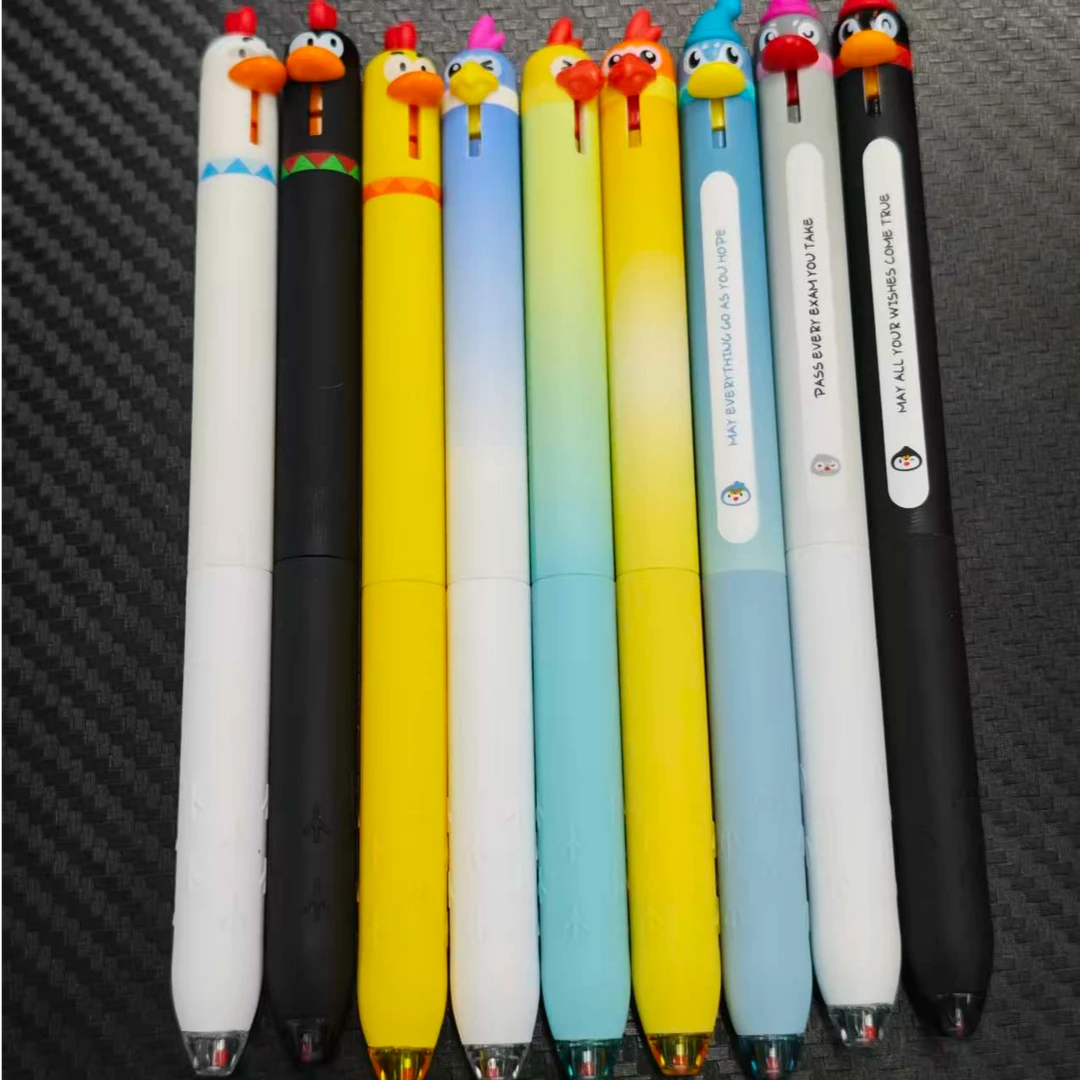 【发9支-无紫粉杆（黑）】【3支企鹅+3支小鸡+3支鹦鹉】