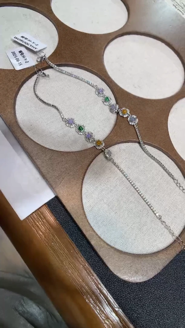 银S925镶嵌手链翡翠手链 多样性发一件