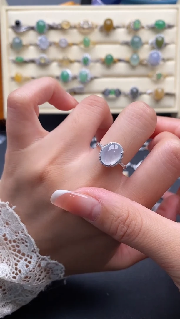 银S925镶嵌戒指翡翠44444444+1