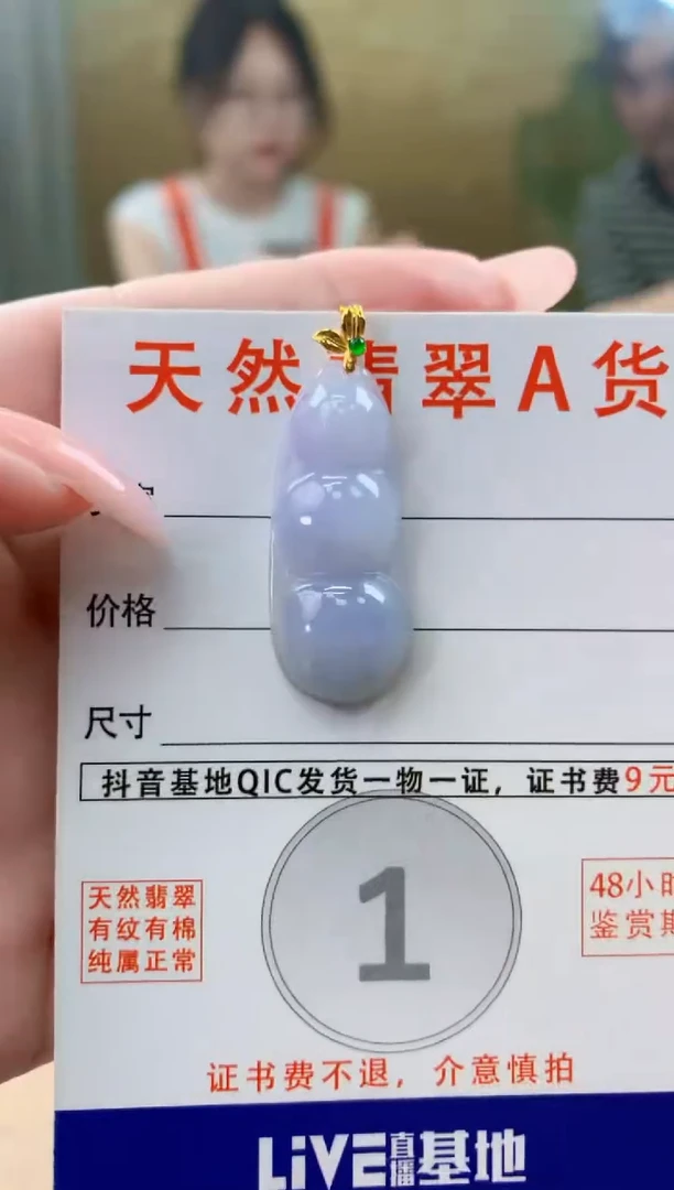 颈饰18K金镶嵌翡翠天然A货翡翠挂件