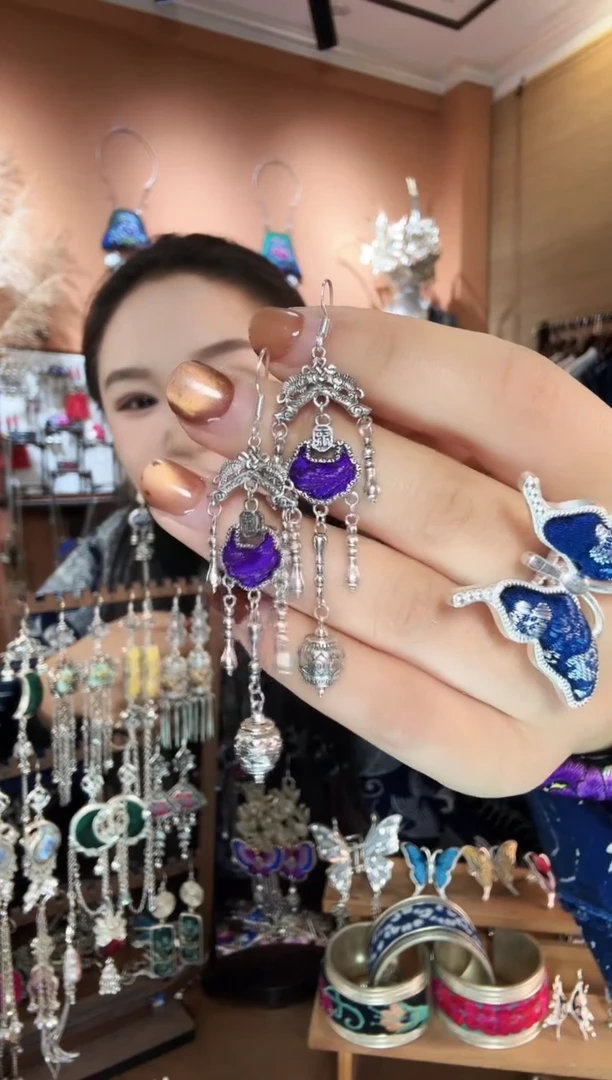 刺绣纯手工民族风耳环