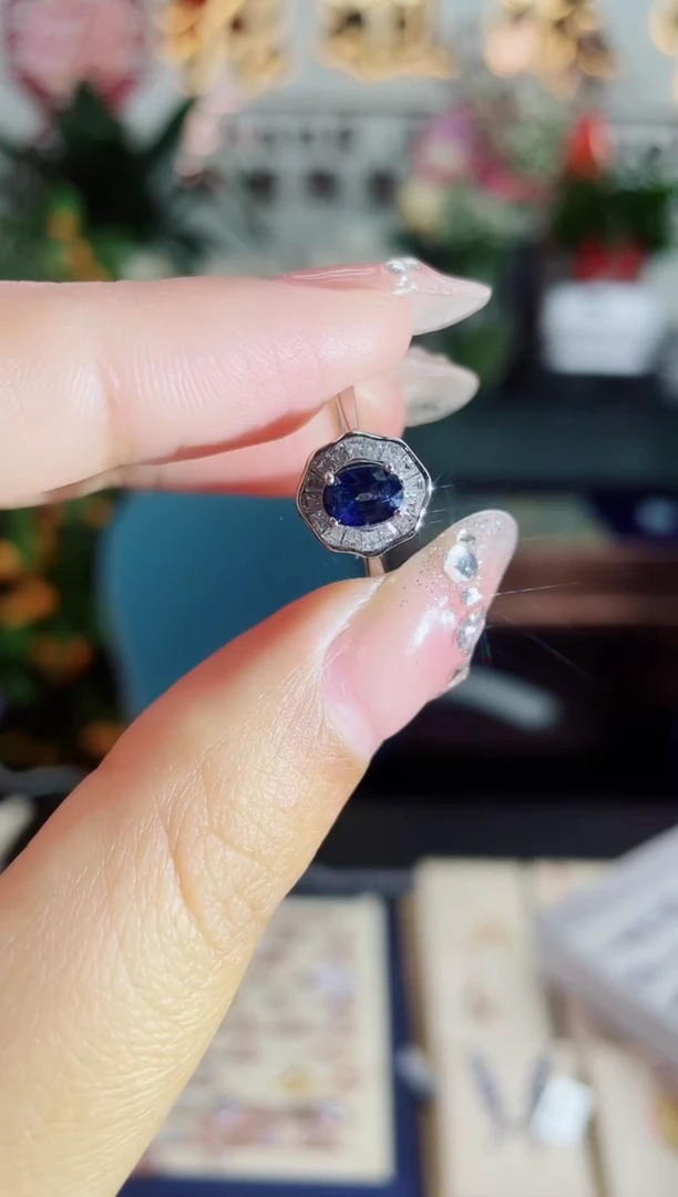 【闪购商品】蓝宝石戒指银S925镶嵌戒指