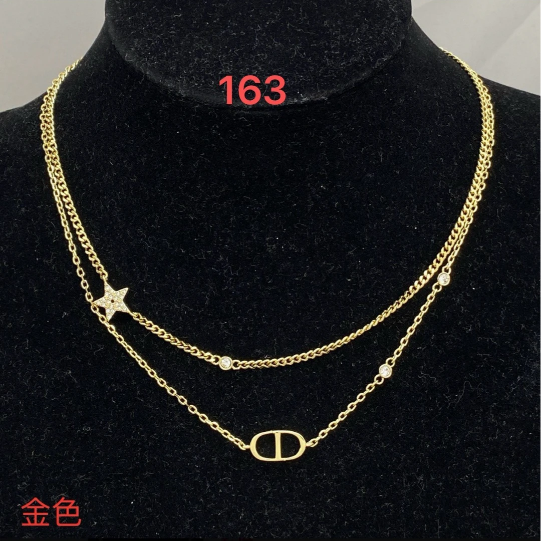 铜合金锆石项链 AnnaV五角星双层CD项链163