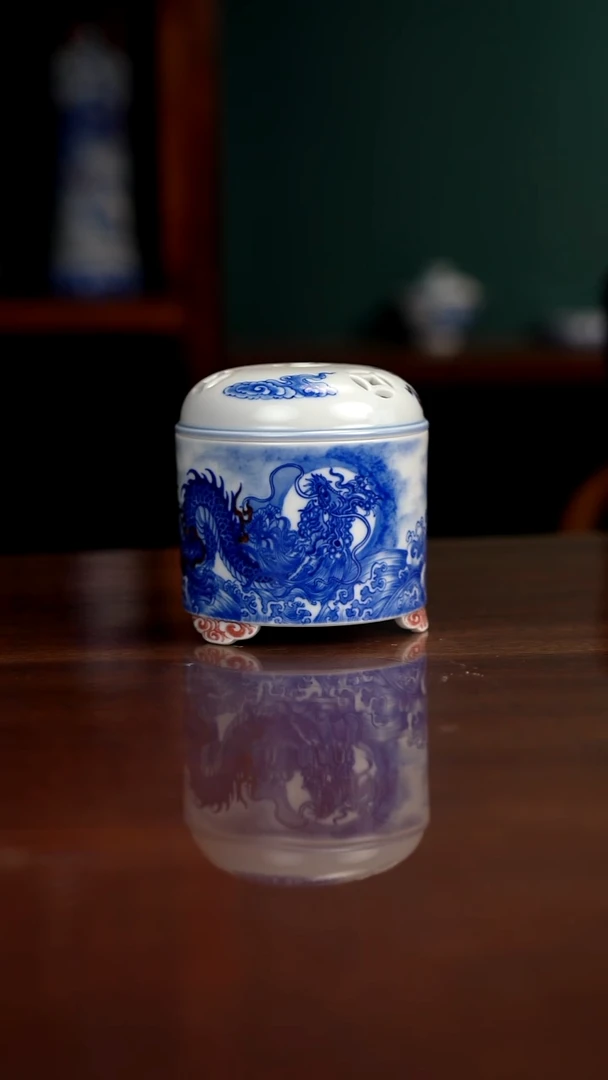 自成堂柴窑 双龙香炉