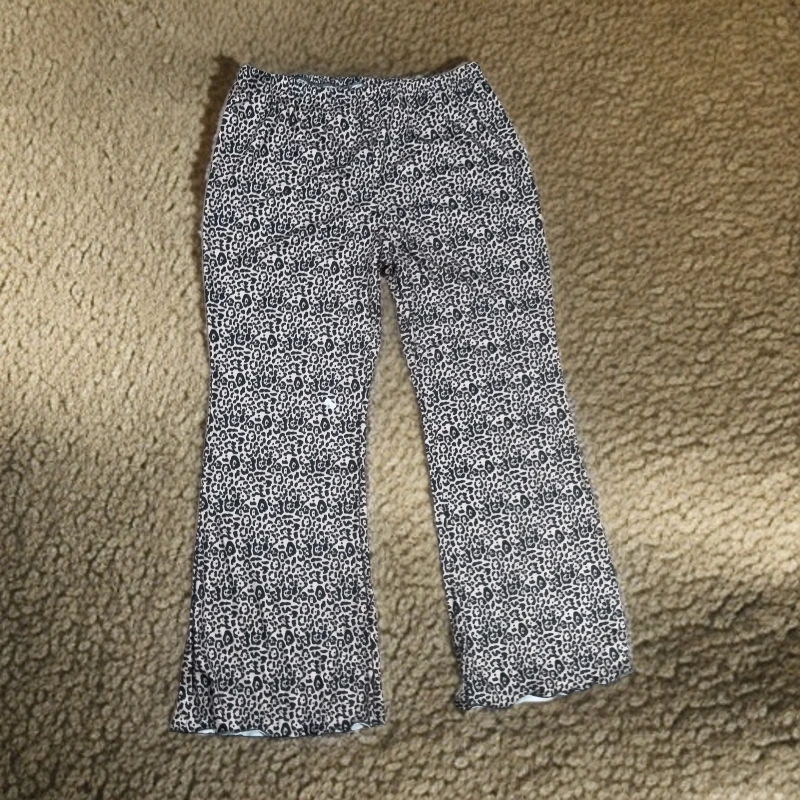3867豹纹木耳边长裤