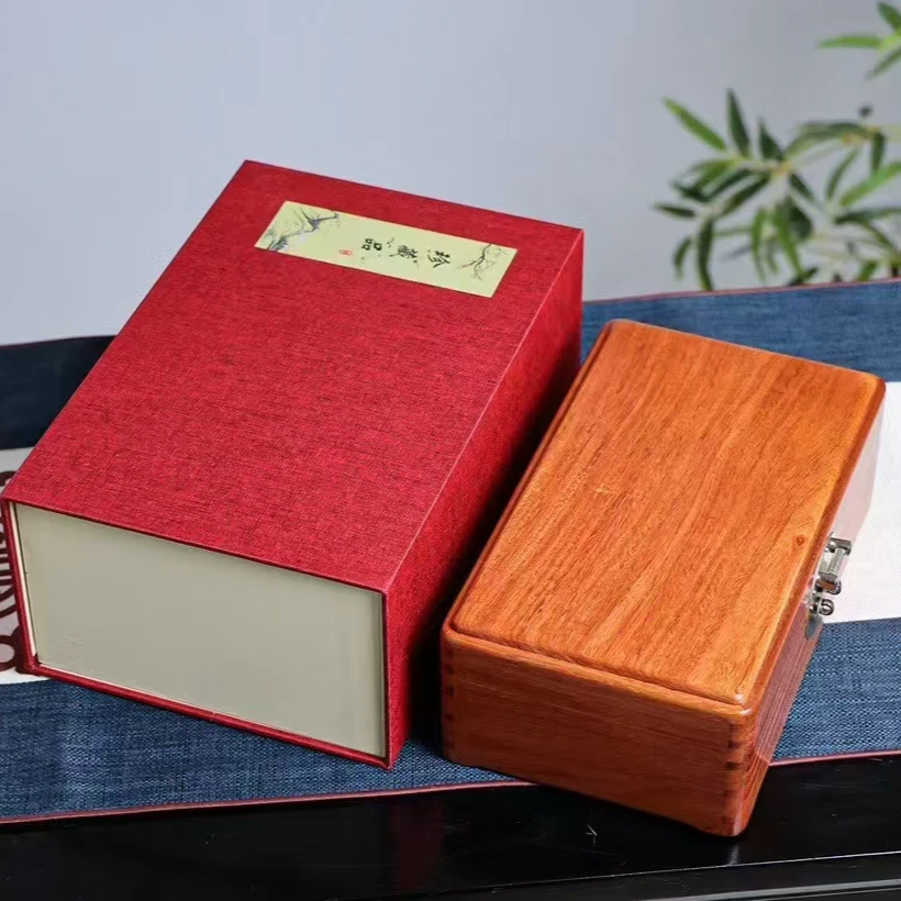 缅花首饰盒盒子复古饰品盒收纳盒榫卯结构带绒布款创意木质时尚