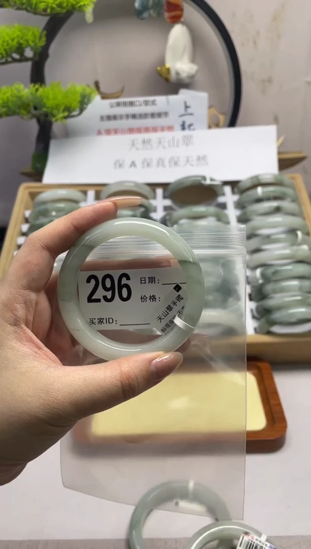 石英质玉（天山翠）手镯未镶嵌296