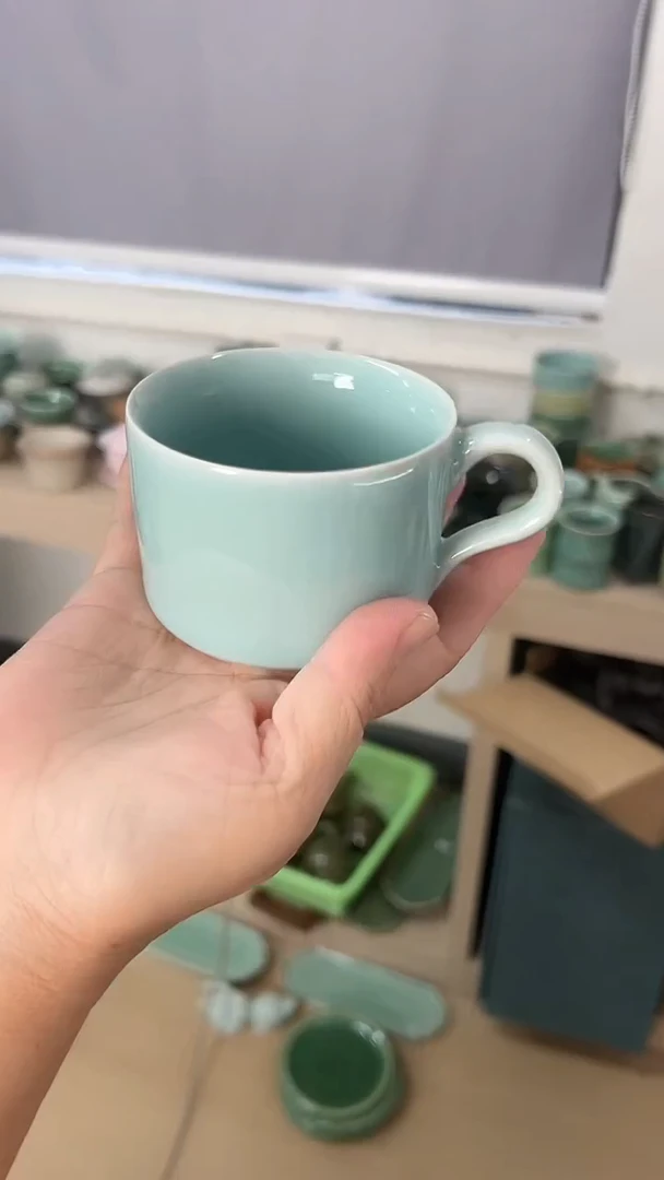 龙泉云间青瓷小米茶器