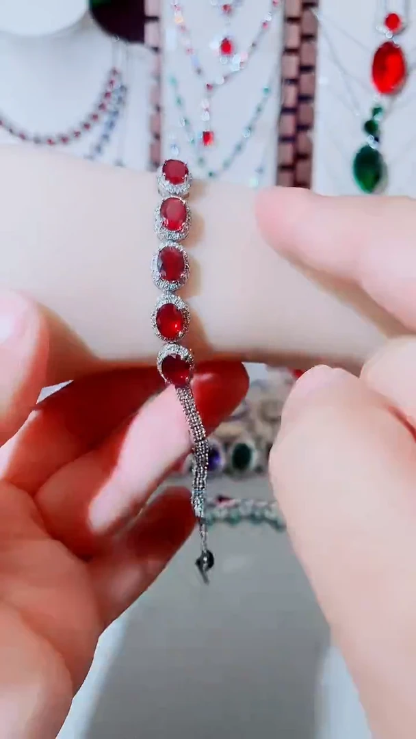 未镶嵌手链红宝石红宝石手链001