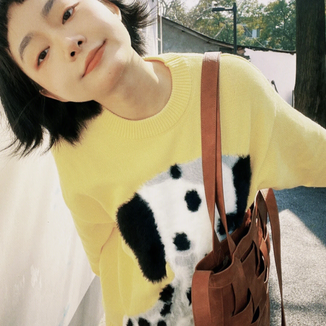 清！孕妇毛衣黄色古着毛衣女懒惰风温柔软糯糯针织衫