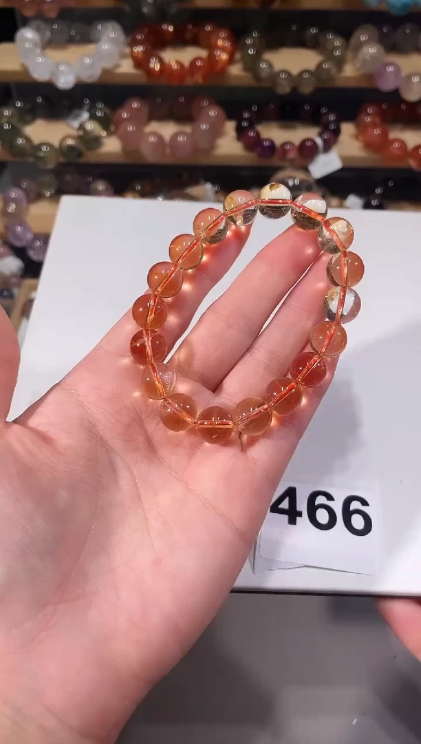 未镶嵌手链水晶A466黄水晶手链11+