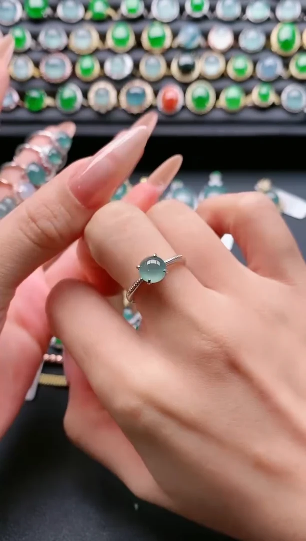 【闪购商品】翡翠戒指银S925镶嵌111111