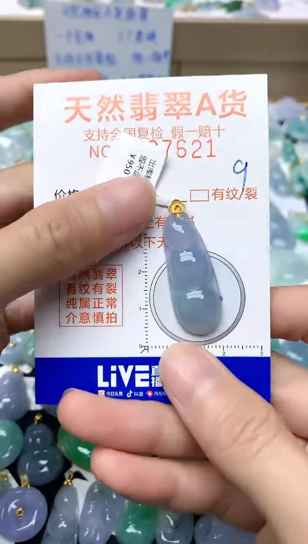 【闪购商品】翡翠颈饰18K金镶嵌9天然A货翡翠