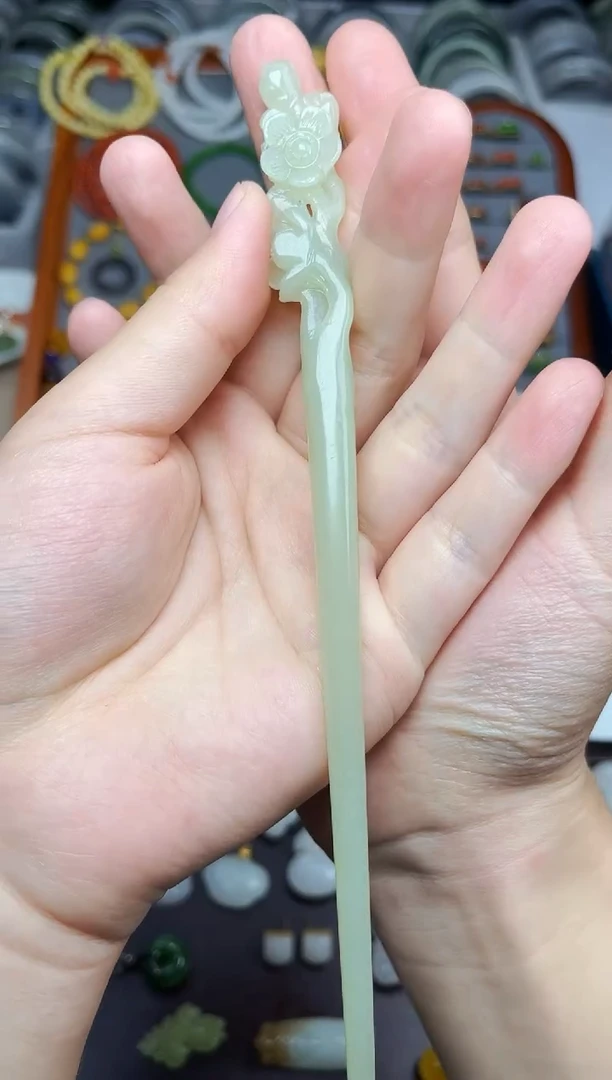 未镶嵌和田玉发饰梅花发簪06